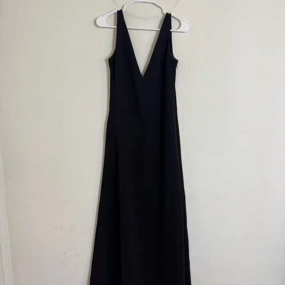 Staud Zora black plunge neck maxi gown dress - Picture 7 of 9